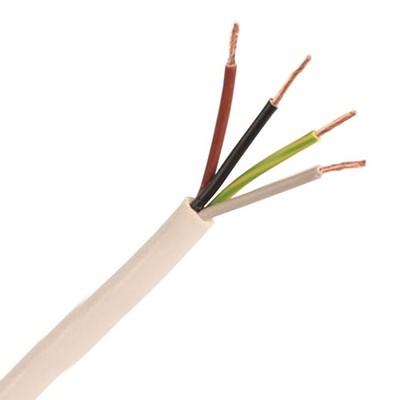Weiß 1 mm 4 Kern Runddraht Flexibel PVC Strom & Beleuchtung Kabel 3184 - 5 Meter