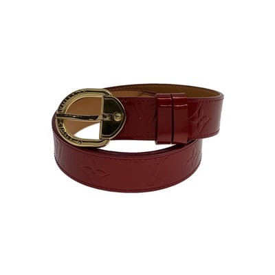 Louis Vuitton Red and Brown Leather Belt Accessory Louis Vuitton x Supreme Red Monogram Leather LV Initiales  main image 4