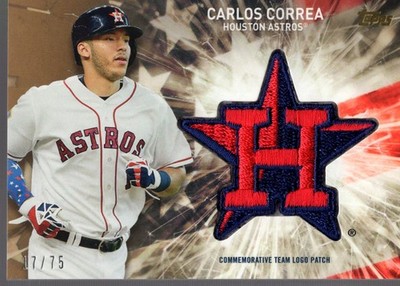 2017 Topps Independence Day Team Logo Patch Gold #IDTLCC Carlos Correa /99 - BB
