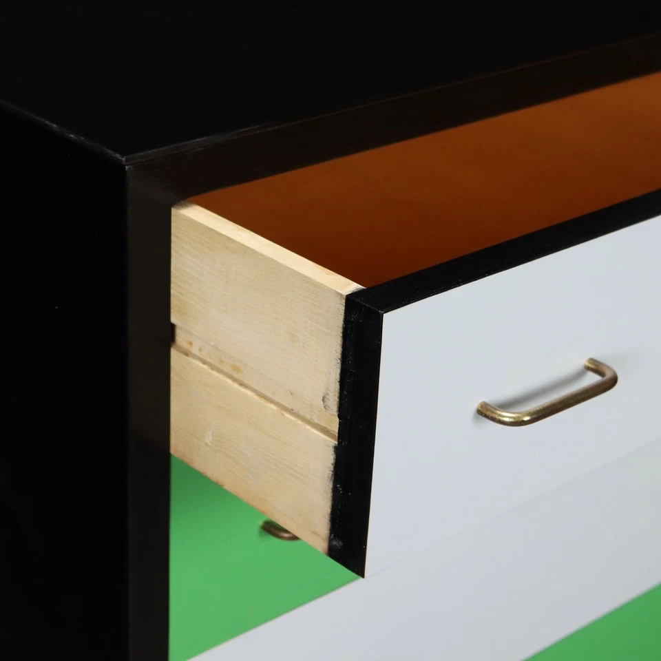 Cajonera vintage chapa de haya mármol Italia años 50 Foto 3 de 4