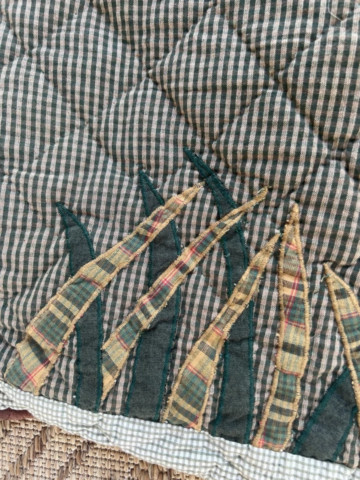 Vtg Patch Magic Quilted Pillow Shams Patchwork Plaid (set of 2) 19x25 Moose Cozy - Image 3 of 4