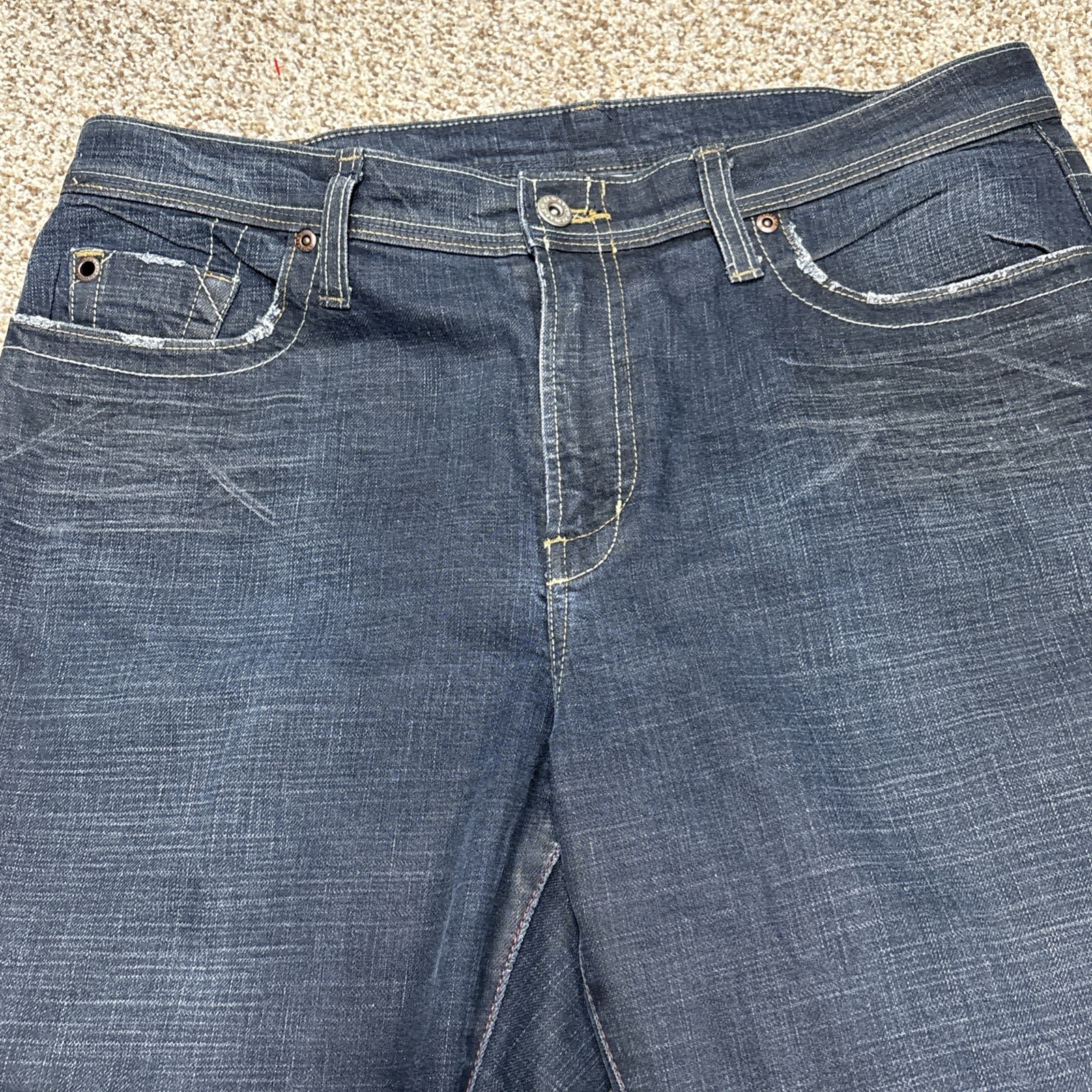 Vintage Z Cavaricci Women’s Size 14 Dark Blue Stretch Denim Jeans Fits 35 X 25 - View 2