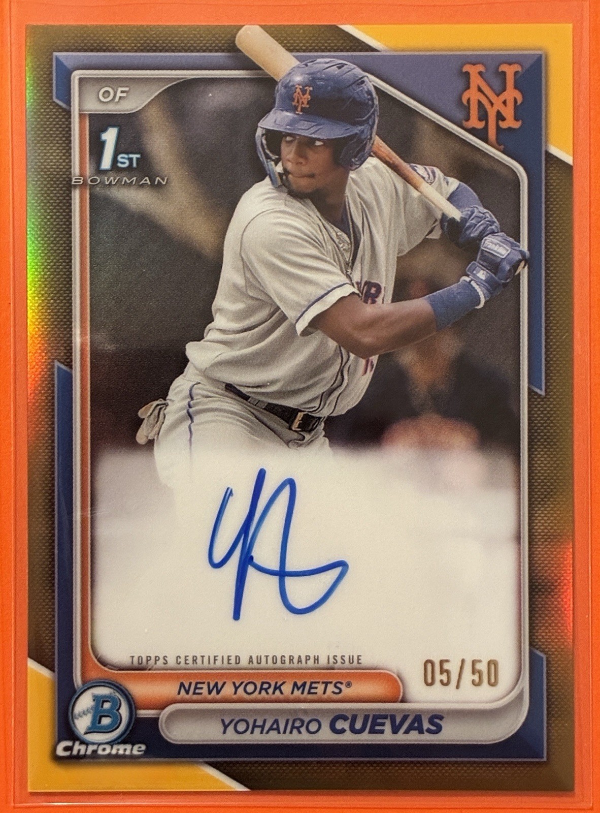2024 Bowman Chrome Prospects Yohairo Cuevas Auto Gold Refractor /50 #CPA-YCU