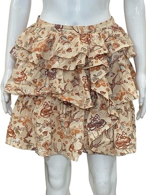Ulla Johnson Damen Alyssa Bestickt Blumenmuster Rüschen Abgestuft Minirock S 2