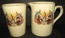 ORIGINAL WW2 CHAMPIONS OF DEMOCRACY China Creamer & Cup w Roosevelt & Churchill