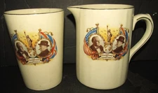ORIGINAL WW2 CHAMPIONS OF DEMOCRACY China Creamer & Cup w Roosevelt & Churchill