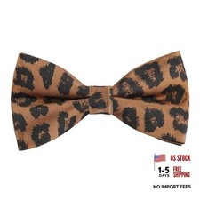 Pre-tied Adjustable Bow Tie for Men Formal Solid Tuxedo Bow Tie 038-leopard-2