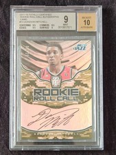 2017-18 Certified Rookie Roll Call CAMO Donovan Mitchell RC Auto 09/25  BGS 9/10