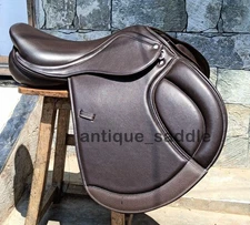 Leather Jumping/Close Contact Double Flap Changeable Gullets System Horse Saddle