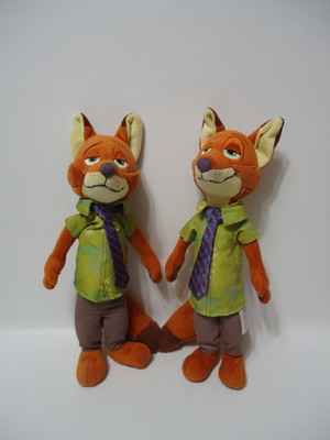 Lot of 2 Disney store Zootopia Nick Wilde 13'' plush fox toy stuffed animal lovey