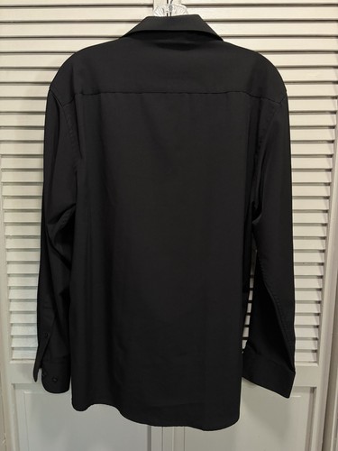 Nautica Long Sleeve Button Down Shirt Black Slim Fit Size 16-16 1/2 (32-33) Soft - Picture 4 of 7