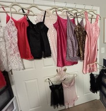 LINGERIE LOT Shiny Slippery Satin Nightgowns Various Brands Sizes XS-2XL