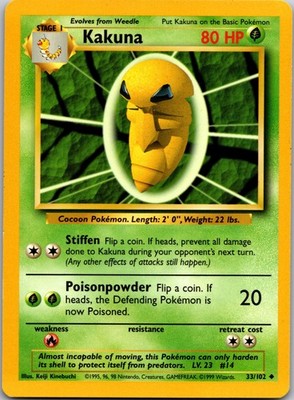 Kakuna Uncommon Base Set 033/102 MP