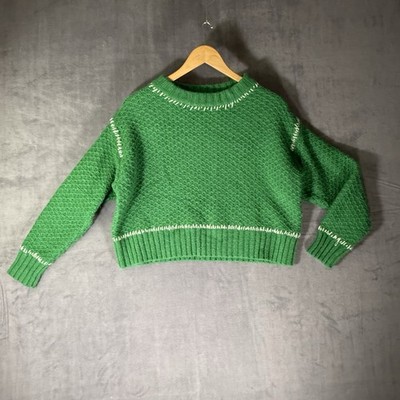 Strut And Bolt Women s Medium Green Crop Sweater