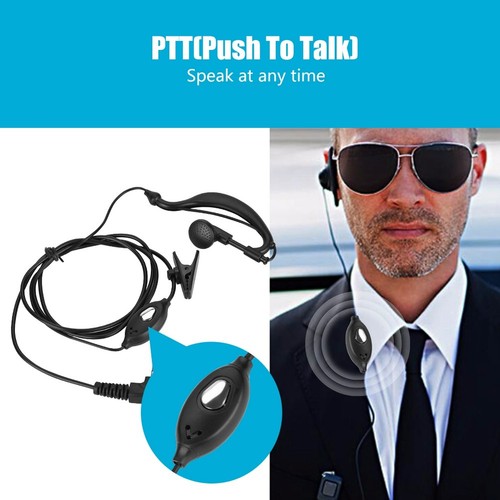 2Pin Earpiece Ptt Walkie Talkie Headset Ear Hook For Two Way Radio HLF - Photo 6/7