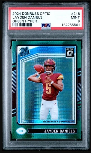 2024 Panini Donruss Optic Jayden Daniels #248 Green Hyper PSA 9