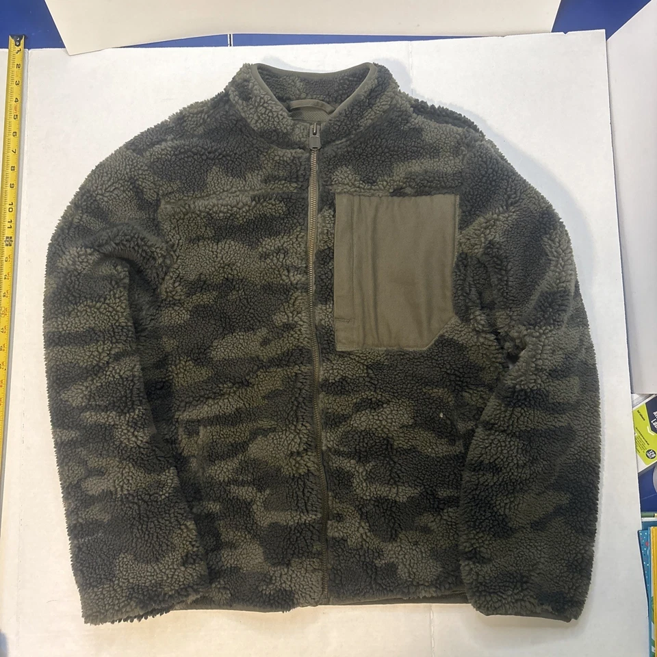 Chaqueta Duluth Trading Co Para Hombre L Verde Camuflaje Burly Sherpa Vellón Cremallera Completa Foto 2 de 4