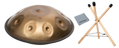 Edle Sela 213 Harmony Handpan D Sabye aus Edelstahl im Set mit Tasche & Stativ