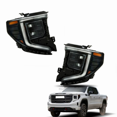 #ad Black Trim Headlights Full LED For 2022 2024 GMC Sierra 1500 Elevation Pro SLE $381.68