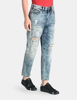 ARMANI EXCHANGE CORRODED INDIGO-WASH BOYFRIEND JEANS W31 L26 6YYJ06-Y2BAZ BNWT