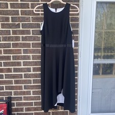 Calvin Klein NWT Black Sleeveless Fit/Flare Zip Back SZ 10. MSRP $134 A1