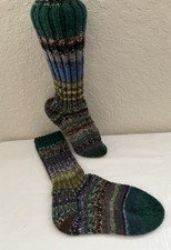 Hand Knit Big Foot Bulky Multicolor Socks Boot Sock Slipper Sock Adult Warm