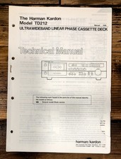 Harman Kardon TD212 TD-212 Cassette Service Manual Original 