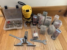 DEWALT DWE6000 4.5-Amp Corded 1/4-Inch Trim Router WITH TONS OF EXTRA BITS 