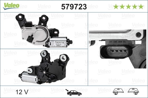 Wischermotor Original Teil Valeo 579723 FüR Touareg VW 7P5 7P6 12V TDI TSI FSI-image