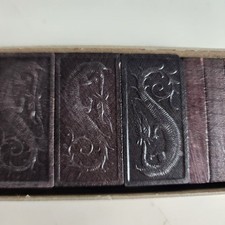 VINTAGE 1970 Halsam Double Six Dragon Dominoes Milton Bradley Wooden 28 Pcs 4130