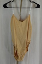 Capezio Womens Camisole Leotard Clear Transition Straps Beige Size Large
