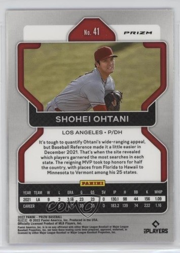 2022 Panini Prizm Red Prizm Shohei Ohtani #41 - Picture 2 of 3