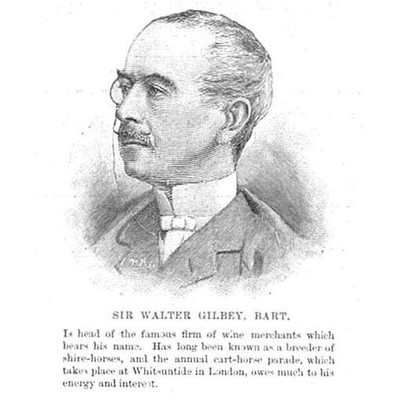 Sir Walter Gilbey, englischer Weinhändler - antiker Druck 1893