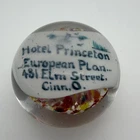 Antique Hotel Princeton Cincinnati Ohio 431 Elm St Advertising Glass Paperweight
