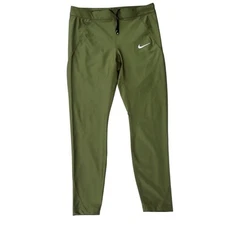 Nike Dri-FIT Running Tights Pants Mens Large Green 890333-395 Stretch Athletic