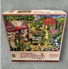 Master Pieces Stone Mill Vineyards Lazy Days Puzzle 1000PCS Antique Shopping New