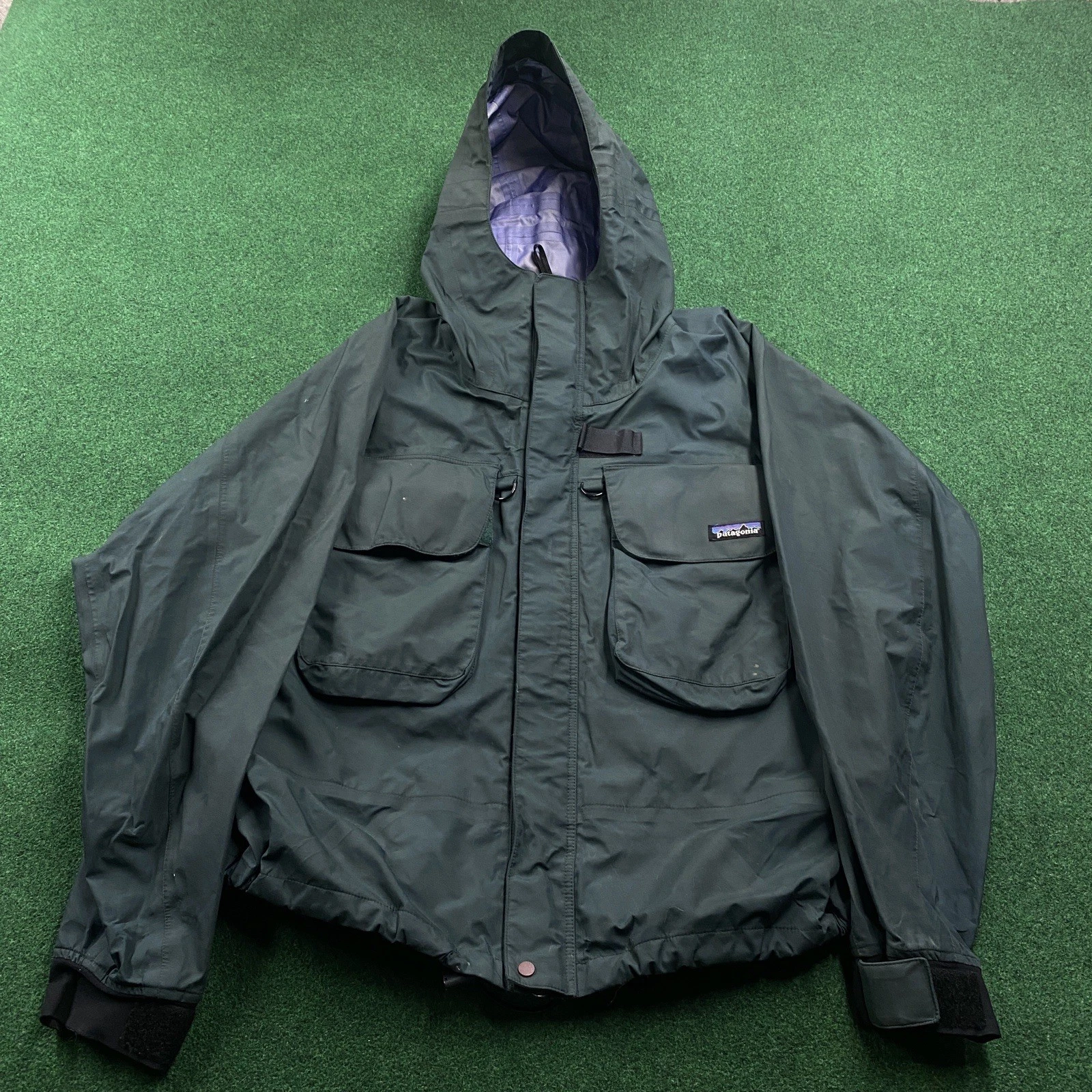 Vintage Patagonia Fly Fishing Jacket Mens L Green Full Zip Coat Fall 2000 RARE