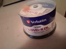 DVD+R DL Dual Double Layer 8.5GB White Inkjet Printable New VERBATIM 50 count