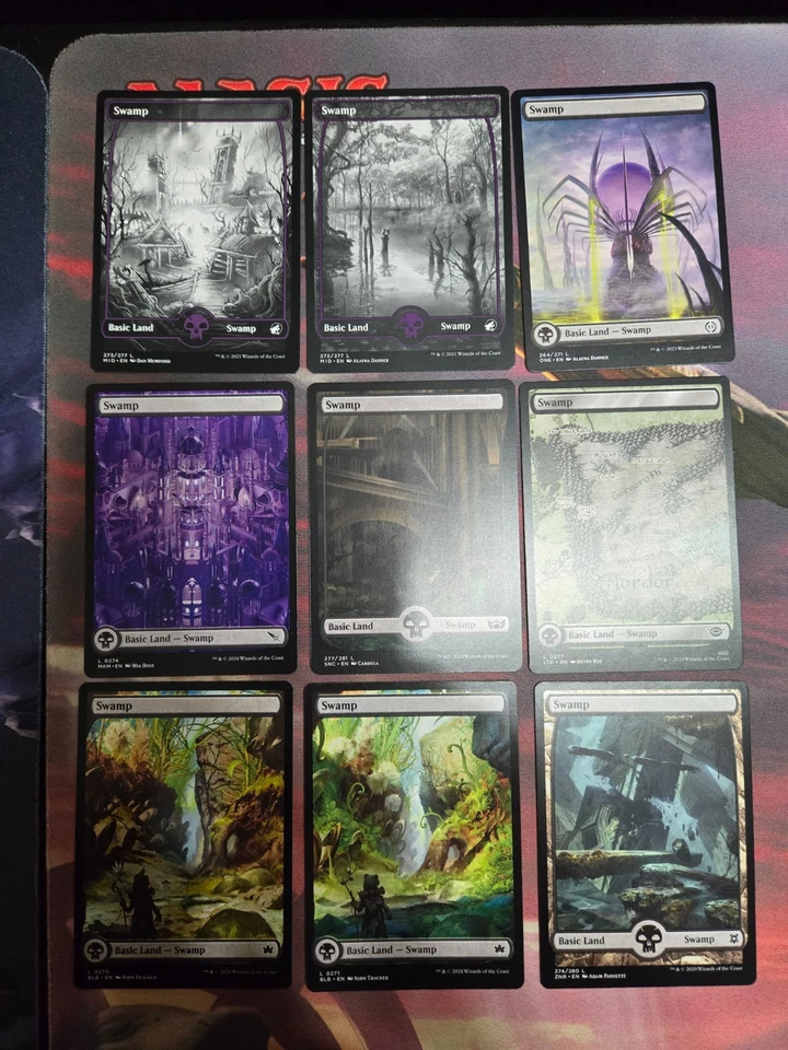 100 MTG MAGIC СОБРАНИЕ ПОЛНОЕ ИСКУССТВО ОСНОВНЫЕ КАРТЫ ЗЕМЛИ ЛОТ - 20 КАЖДОГО ЦВЕТА - Изображение 4 из 4