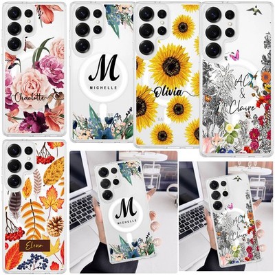 MagSafe For Samsung Galaxy S25 S26 S24 A17 Customized Cover Case Delicate Flower