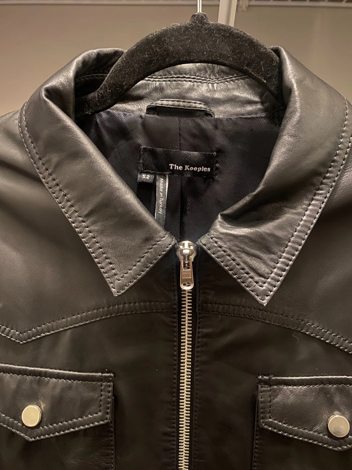 The Kooples Black Leather Lambskin Jacket NWOT. Size 52 / Fits US M-L - product detail image 7