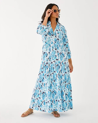 #ad NWT Lilly Pulitzer Malone 3 4 Sleeve Maxi Dress Color: Resort White Choose Size $128.94
