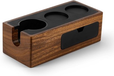 MHW-3BOMBER Espresso-Tampingstation, 4-in-1, Walnuss-Espresso-Organizer-Box mit