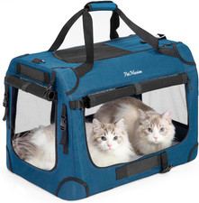 Extra Large Cat Carrier for 2 Cats, Collapsible Soft Sided Pet XL Crate for Larg