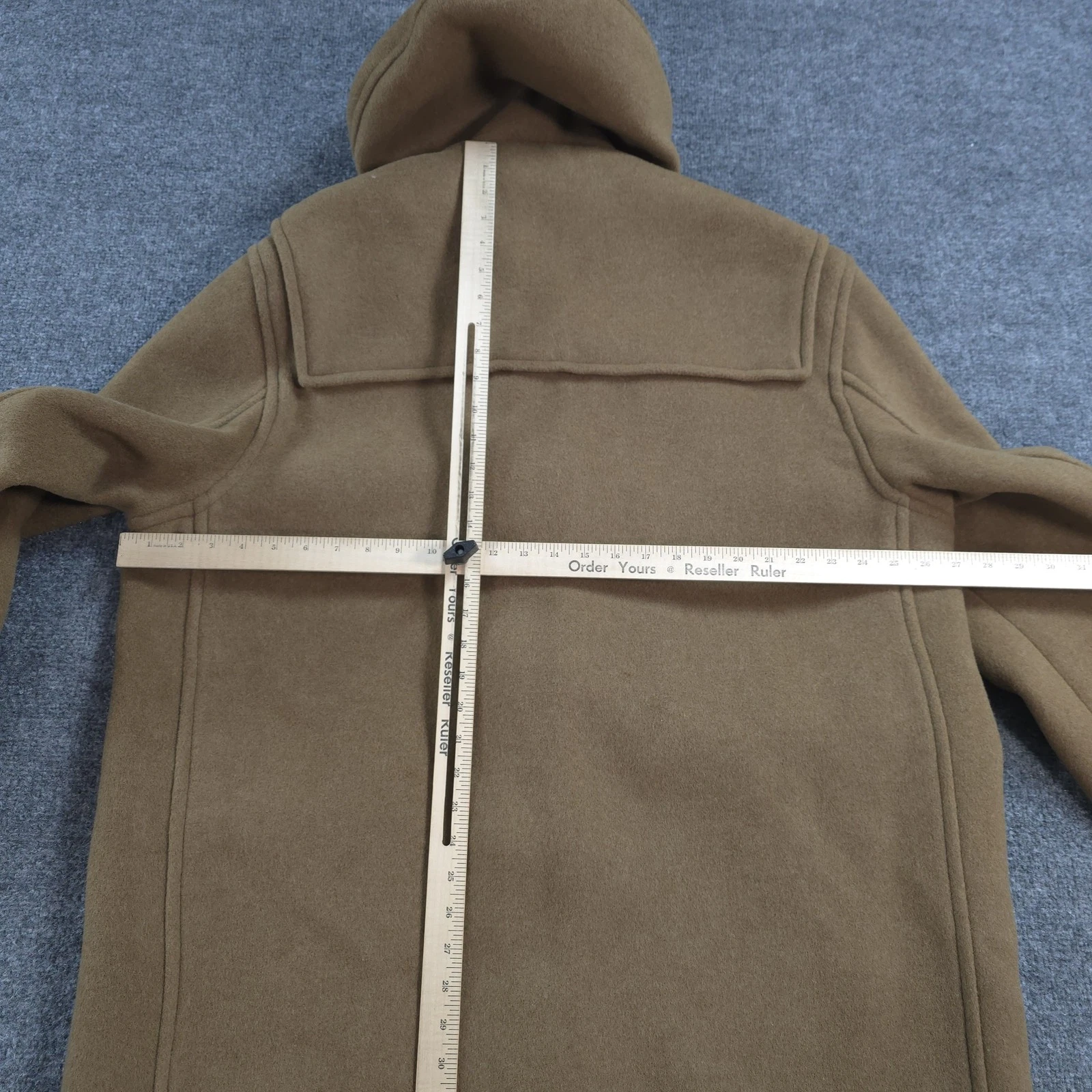 Peter Christian Coat Mens 44 Brown Wool Duffle Hooded Toggle Lined England - product detail image 10