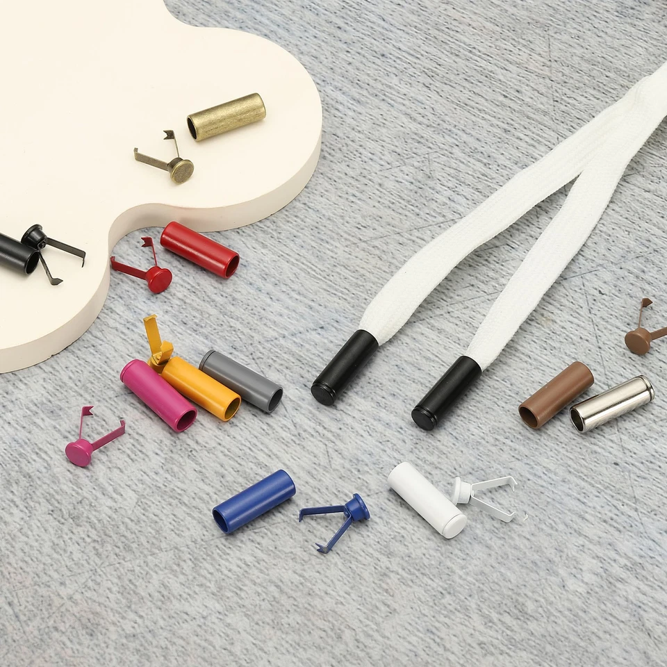 Shoelace Tips 0.79 Inch Fit for Metal Shoe Lace End Caps 8 Pack Light Gray - Imagem 4 de 4