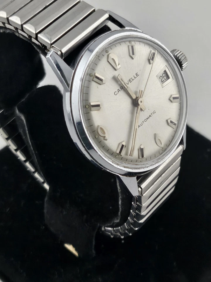 Vintage Men's 1970 Swiss Bulova Caravelle Automatic 17 Jewels Antimagnetic Runs  - Image 4 of 4