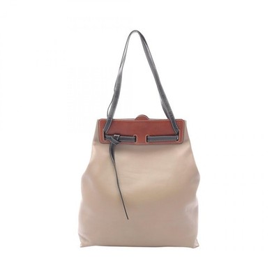 LOEWE LAZO Tote Shoulder Bag 329.56.Z22 leather Beige Brown Used