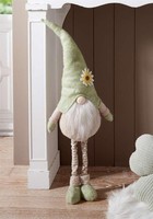 "Deko Figur Wichtel \"BlumenmüTze\" Mit Teleskop Beinen, Max. 97 Cm Hoch, FrüHlings"