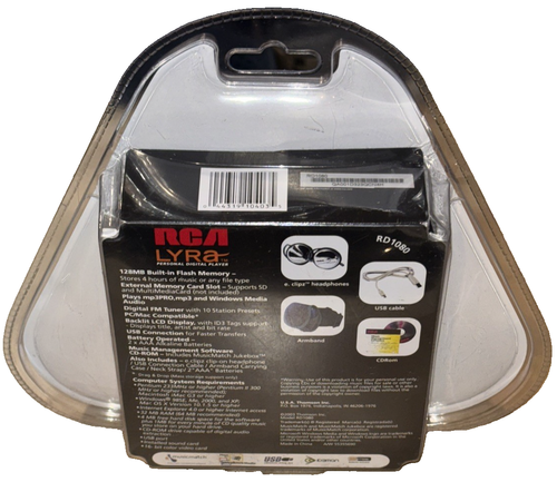 Reproductor de audio digital personal RCA Lyra RD1080 128 MB púrpura 2003 ¡SELLADO nuevo! - Imagen 12 de 18